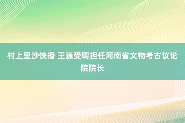 村上里沙快播 王巍受聘担任河南省文物考古议论院院长