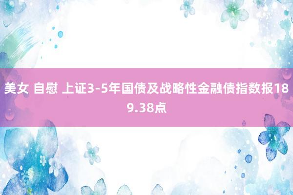 美女 自慰 上证3-5年国债及战略性金融债指数报189.38点