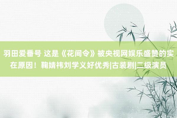 羽田爱番号 这是《花间令》被央视网娱乐盛赞的实在原因！鞠婧祎刘学义好优秀|古装剧|二级演员