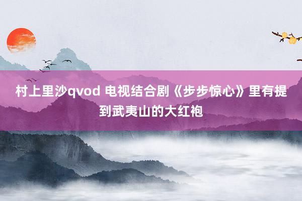 村上里沙qvod 电视结合剧《步步惊心》里有提到武夷山的大红袍