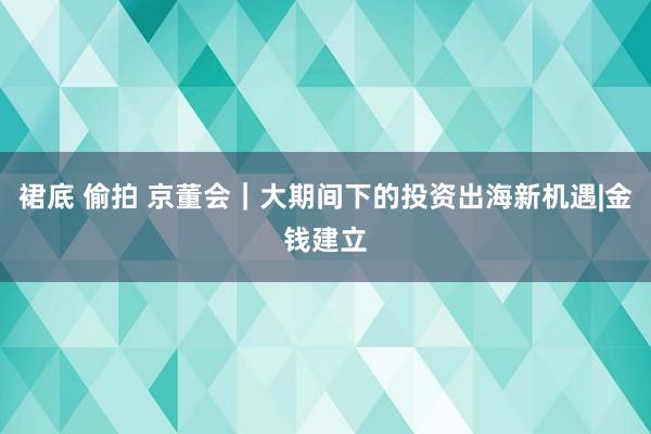 裙底 偷拍 京董会｜大期间下的投资出海新机遇|金钱建立