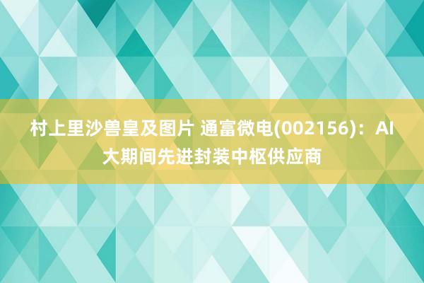 村上里沙兽皇及图片 通富微电(002156)：AI大期间先进封装中枢供应商