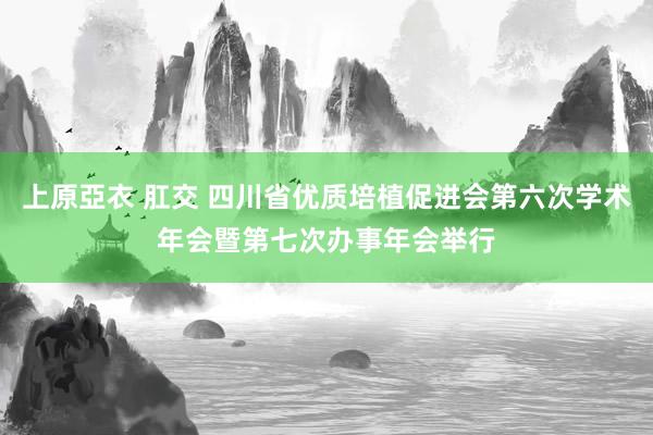 上原亞衣 肛交 四川省优质培植促进会第六次学术年会暨第七次办事年会举行